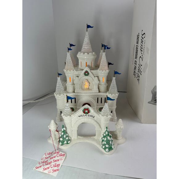 Department 56 Snow Carnival Ice Palace Snow Village lighted building w box - Picture 2 of 13